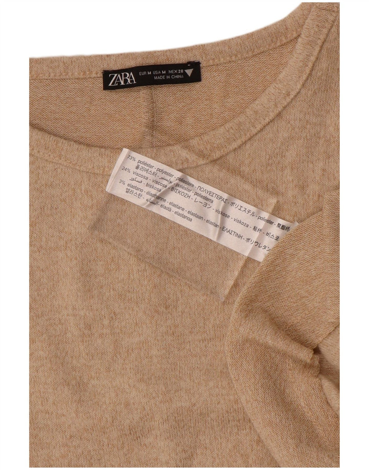 Γυναικείο μακρυμάνικο φόρεμα Zara UK 14 Medium Beige Polyester