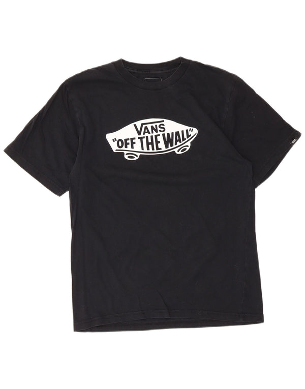Vans Boys Custom Fit Graphic T-shirt Top 14-15 ετών XL Μαύρο βαμβακερό