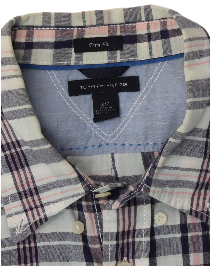Ανδρικό πουκάμισο Tommy Hilfiger Large Blue Check Cotton