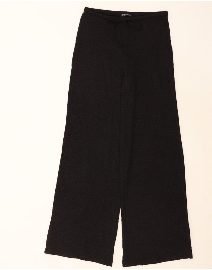 Zara Γυναικείο φαρδύ παντελόνι Casual Medium W28 L31 Μαύρο πολυεστέρα