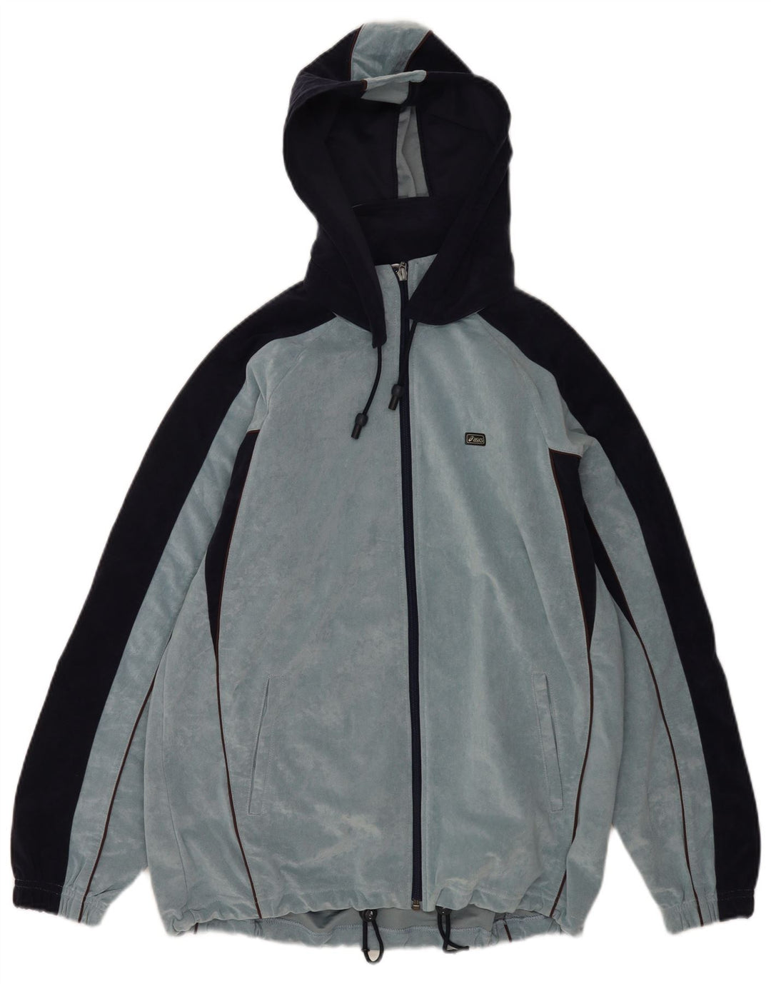 Ανδρική βελούδινη φόρμα με κουκούλα Asics Top Jacket μεσαίο μπλε χρώμα