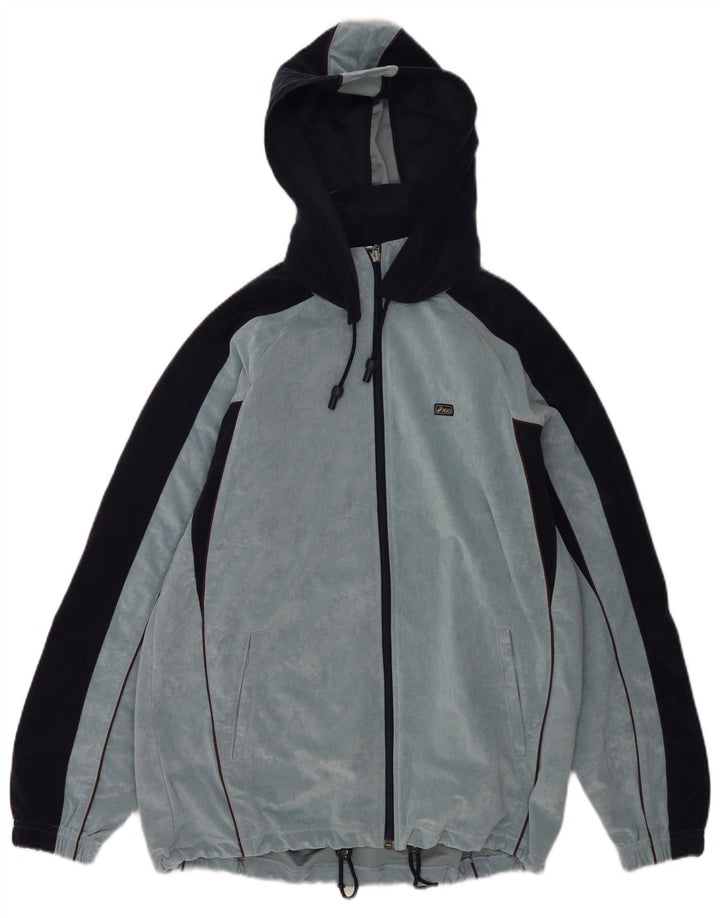Ανδρική βελούδινη φόρμα με κουκούλα Asics Top Jacket μεσαίο μπλε χρώμα