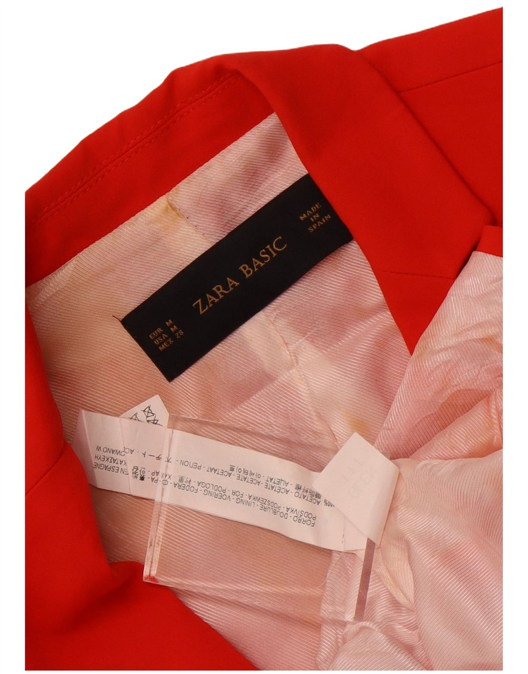 Zara Γυναικείο Μπλέιζερ Μπουφάν UK 38 Μεσαίο Κόκκινο Acetate