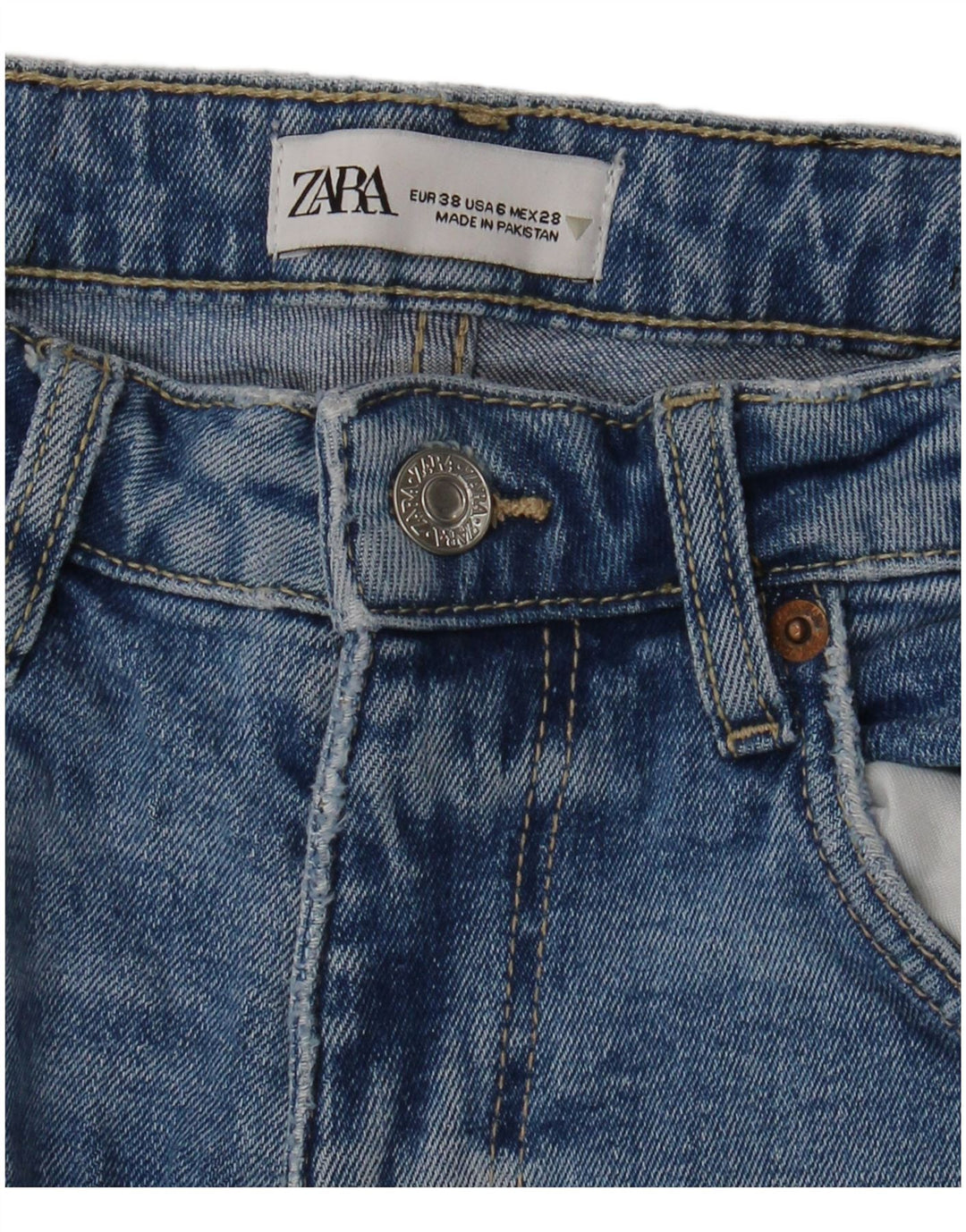 Zara Γυναικείο Cropped Jeans EU 38 Small W28 L25 Blue