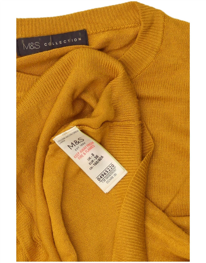 Marks & Spencer Γυναικείο πουλόβερ με ζακέτα μεγάλου μεγέθους UK 8 Small Yellow