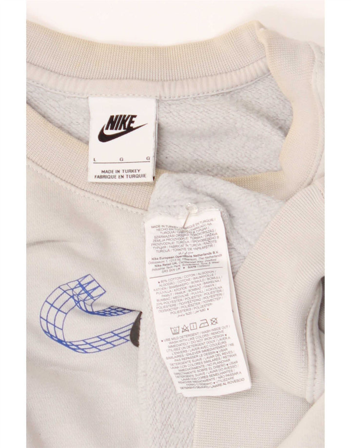 Ανδρικό γραφικό φούτερ Nike Jumper μεγάλο λευκό βαμβακερό