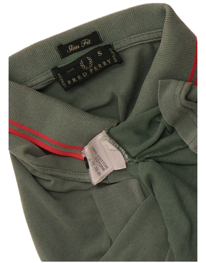 FRED PERRY Ανδρικό πουκάμισο Polo Slim Fit Μικρό πράσινο βαμβακερό