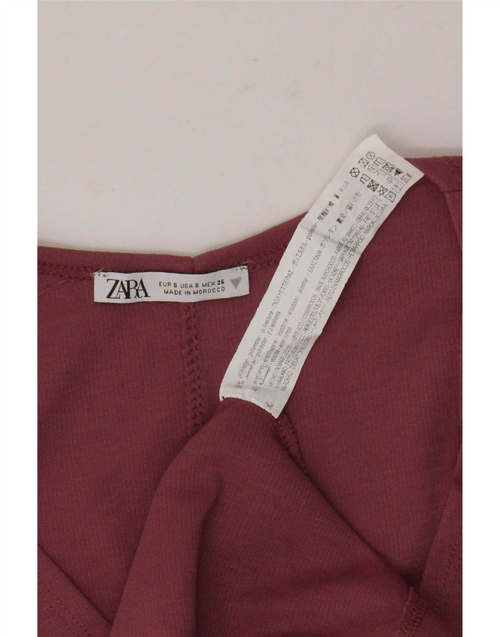 Zara Γυναικείο Φόρεμα Bodycon UK 8 Small Pink Polyester