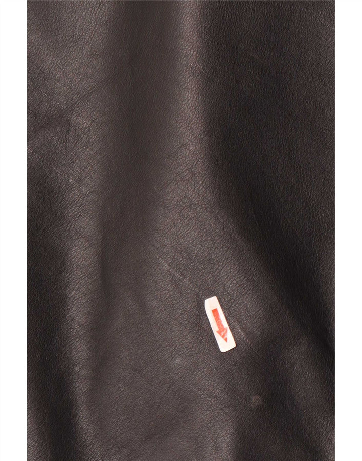 Vintage Ανδρικό Στρατιωτικό Δερμάτινο Μπουφάν IT 56 3XL Μαύρο Δερμάτινο