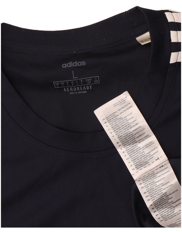 Adidas Ανδρικό T-Shirt Aeroready Top Large Navy Blue Polyester