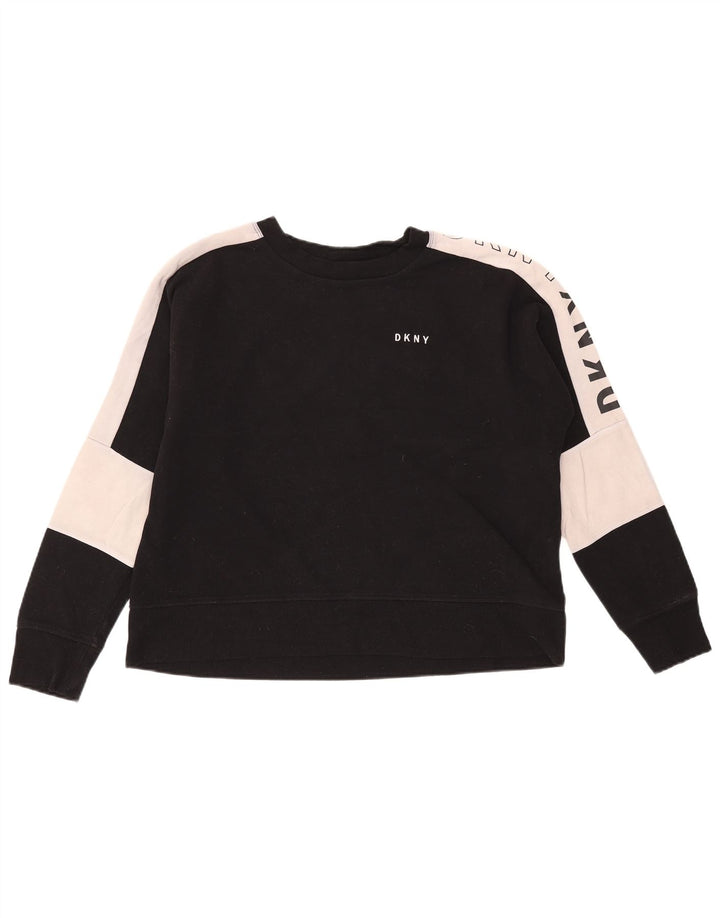 Γυναικείο γραφικό φούτερ Dkny Jumper UK 14 Medium Black Colourblock