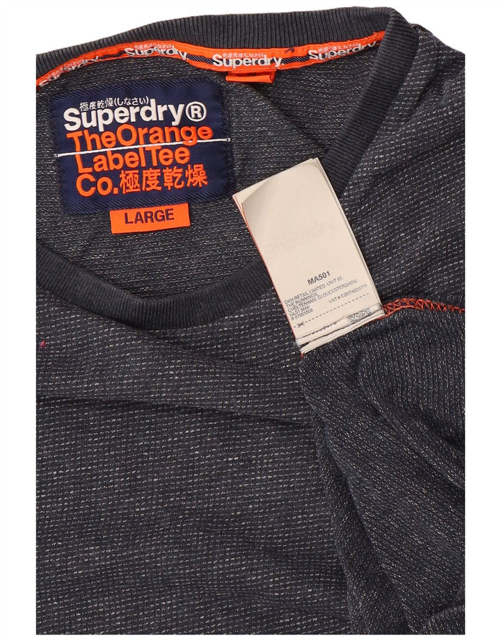 Ανδρικό T-Shirt Superdry Top Large Navy Blue από βαμβάκι