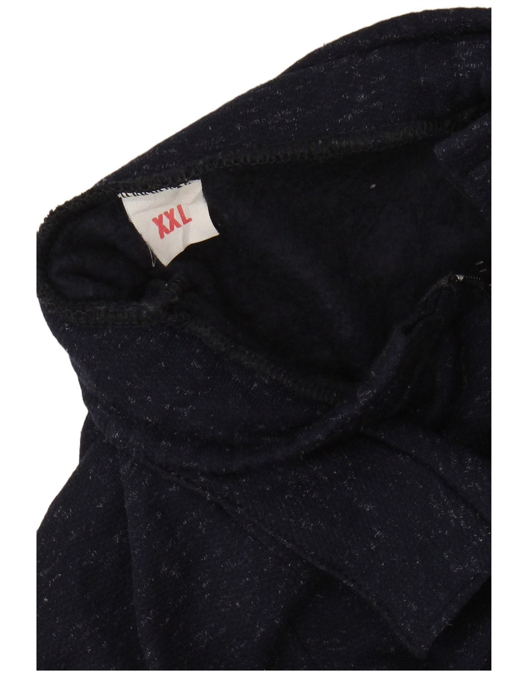 VINTAGE Γυναικείο πουλόβερ με φερμουάρ UK 20 2XL Βαμβακερό μπλε ναυτικό