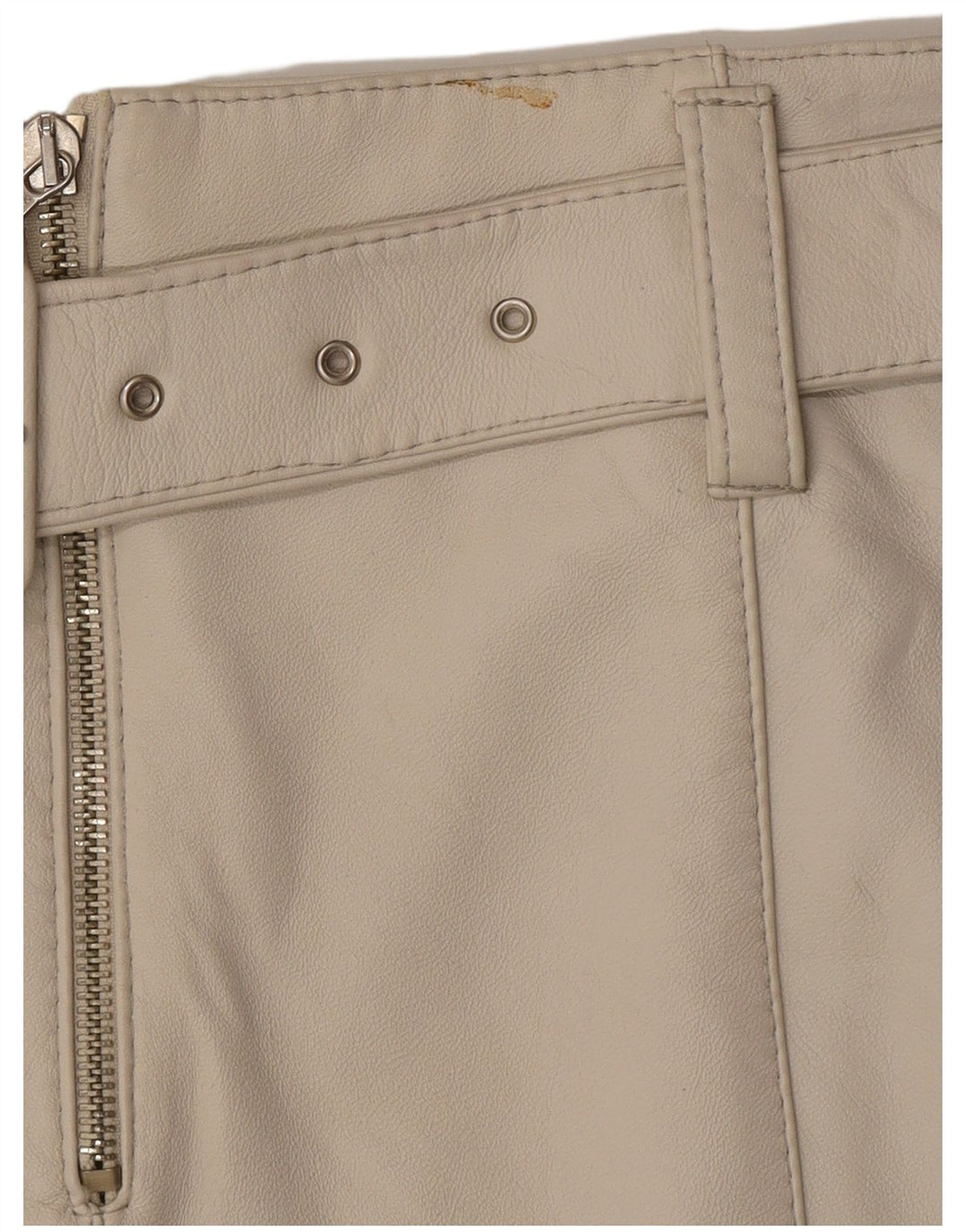 Γυναικεία Δερμάτινη Φούστα VINTAGE IT 44 Medium W28 Γκρι Δερμάτινη