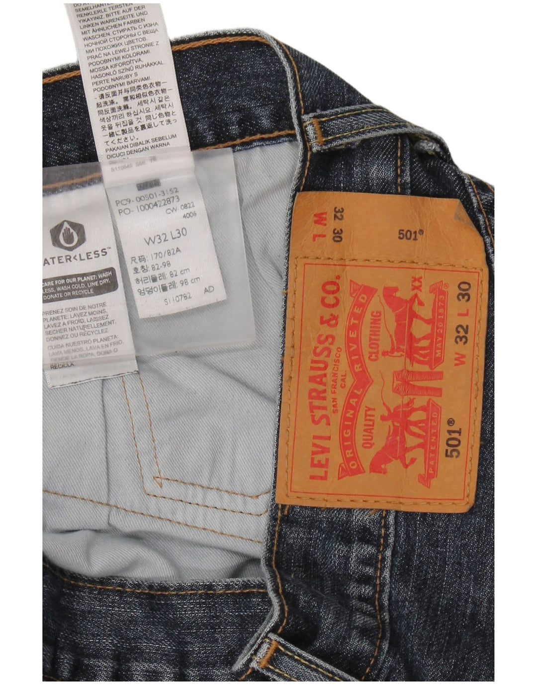 LEVI'S Ανδρικό τζιν 501 ίσιο W32 L30 Μπλε βαμβακερό