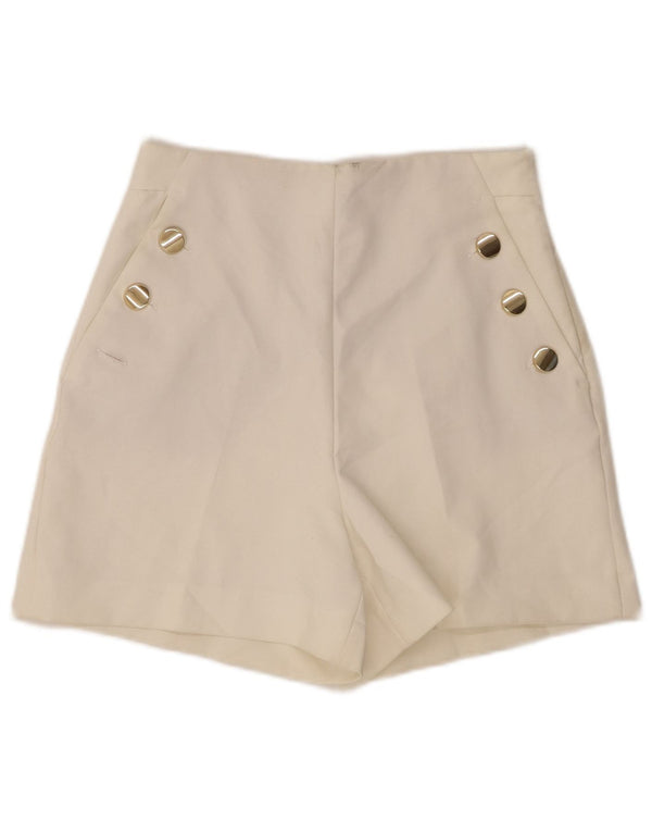 ZARA Womens High Waist Casual Shorts Small W26 White