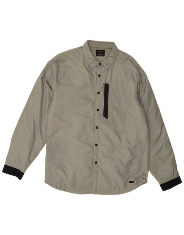 Oakley Ανδρικό Slim Fit Bomber Jacket UK 40 Large Grey Polyester