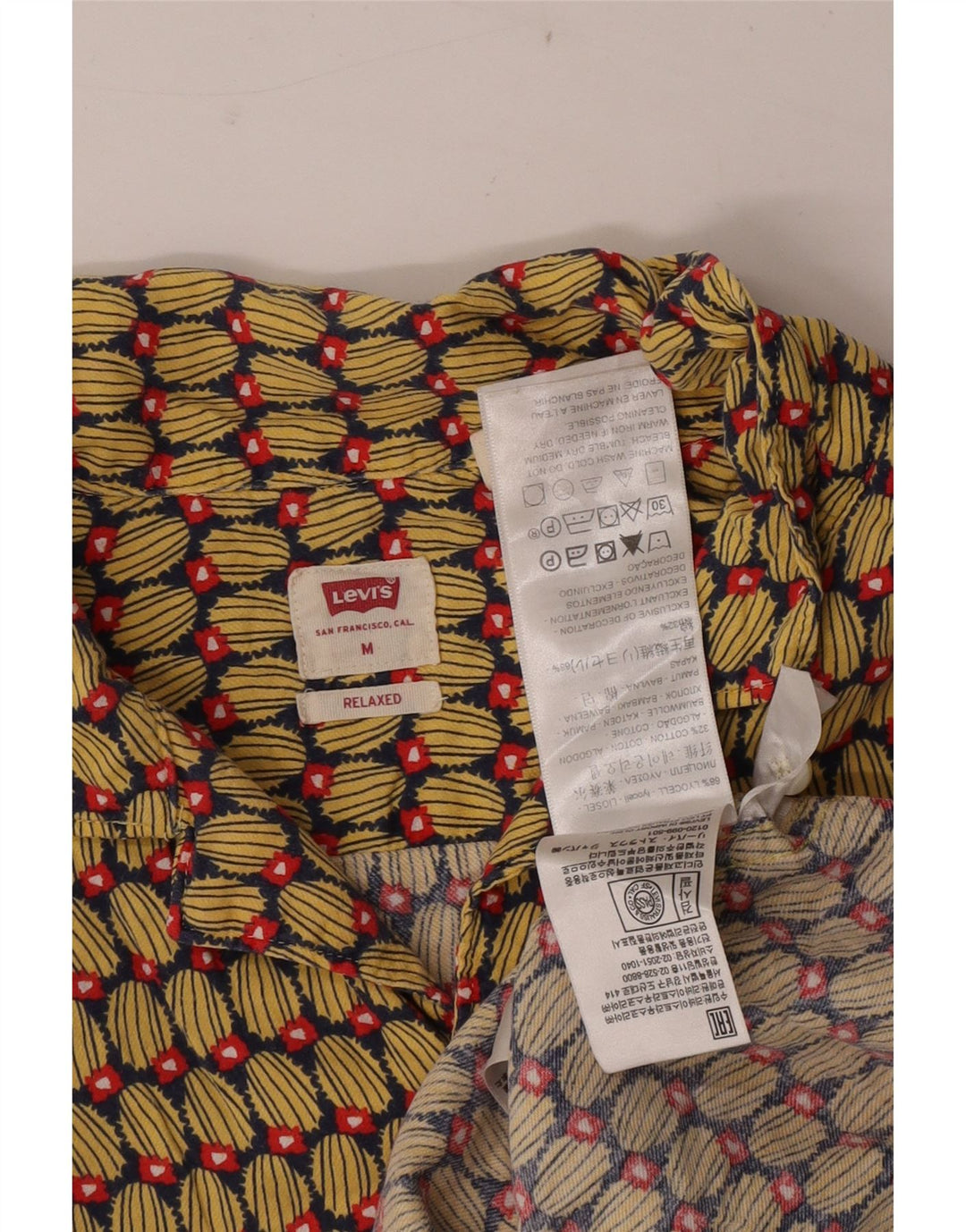 Ανδρικό πουκάμισο Levi's Abstract μοτίβο κοντομάνικο μεσαίο κίτρινο Lyocell