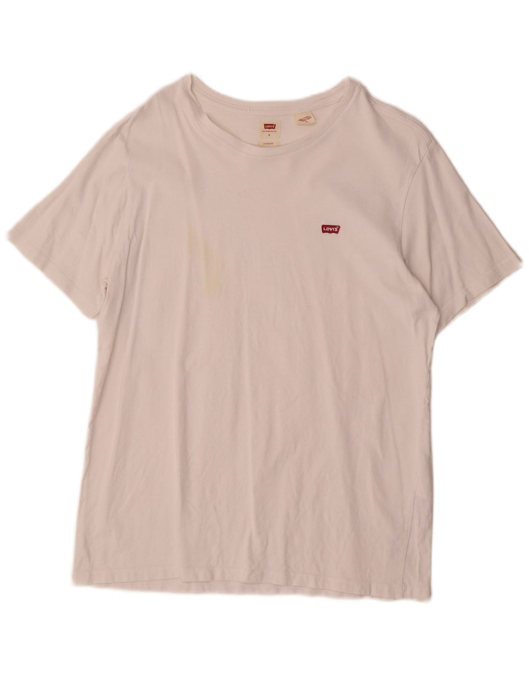 Ανδρικό μπλουζάκι Levi's Standard Top Large White Βαμβακερό