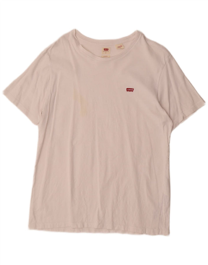 Ανδρικό μπλουζάκι Levi's Standard Top Large White Βαμβακερό