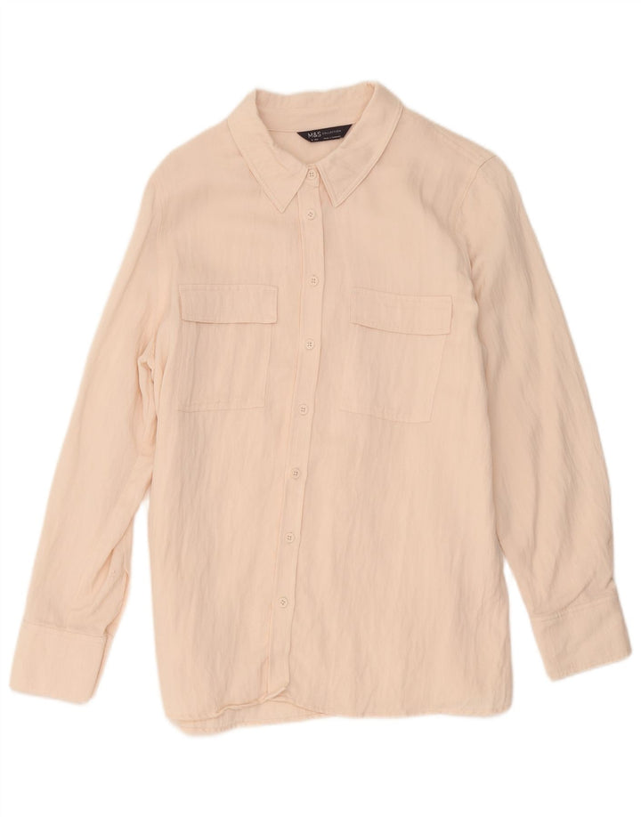 Marks & Spencer Γυναικείο πουκάμισο UK 16 Large Pink Lyocell