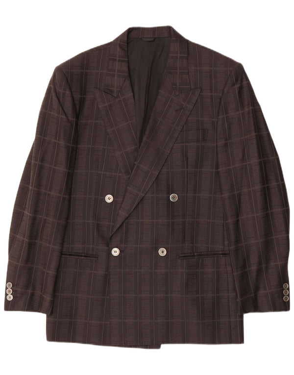 POLICARPO Ανδρικό σακάκι με κανονική εφαρμογή IT 48 Μεσαίο μαύρο τσεκ