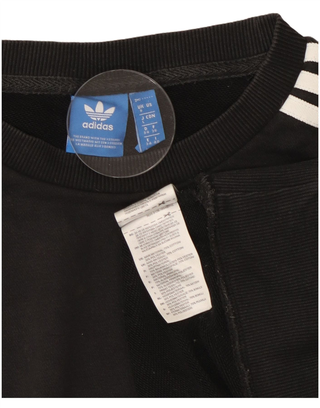 Γυναικείο φούτερ Adidas Oversized Jumper UK 8 Small μαύρο βαμβακερό