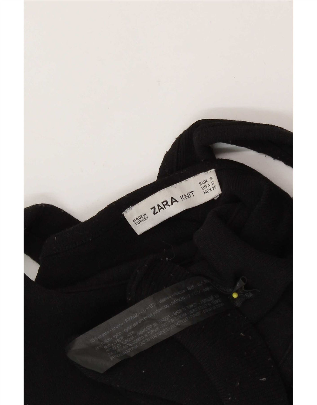 Zara Womens Crop Top UK 8 Small Black Viscose