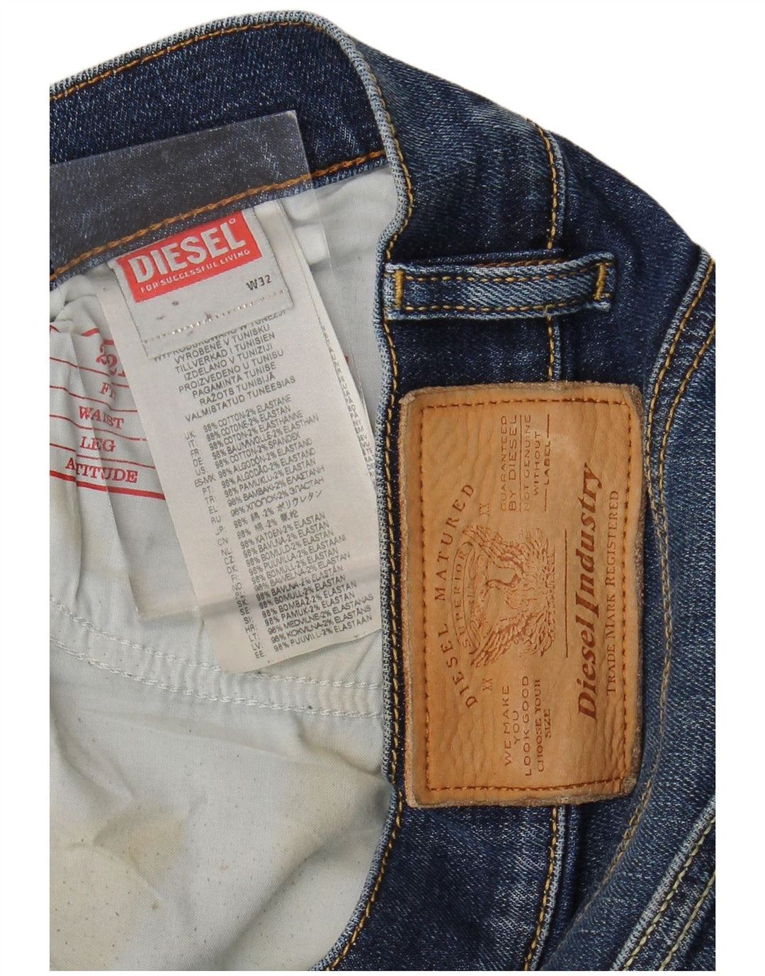 Ανδρικό τζιν DIESEL ίσιο W32 L33 Μπλε βαμβακερό