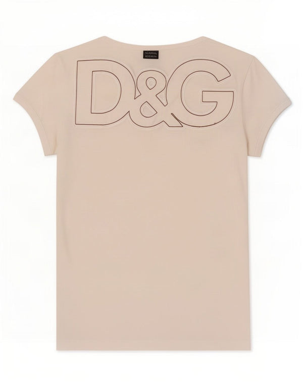 Γυναικείο γραφικό μπλουζάκι Dolce & Gabbana Top UK 4 XS Λευκό