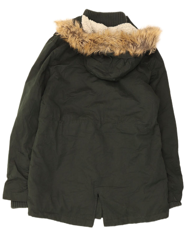 Superdry γυναικείο μπουφάν Parka με κουκούλα UK 14 Large Green Polyester
