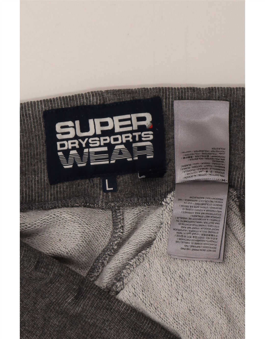 SUPERDRY Ανδρικά γραφικά αθλητικά παντελόνια Joggers μεγάλο γκρι ριγέ βαμβακερό