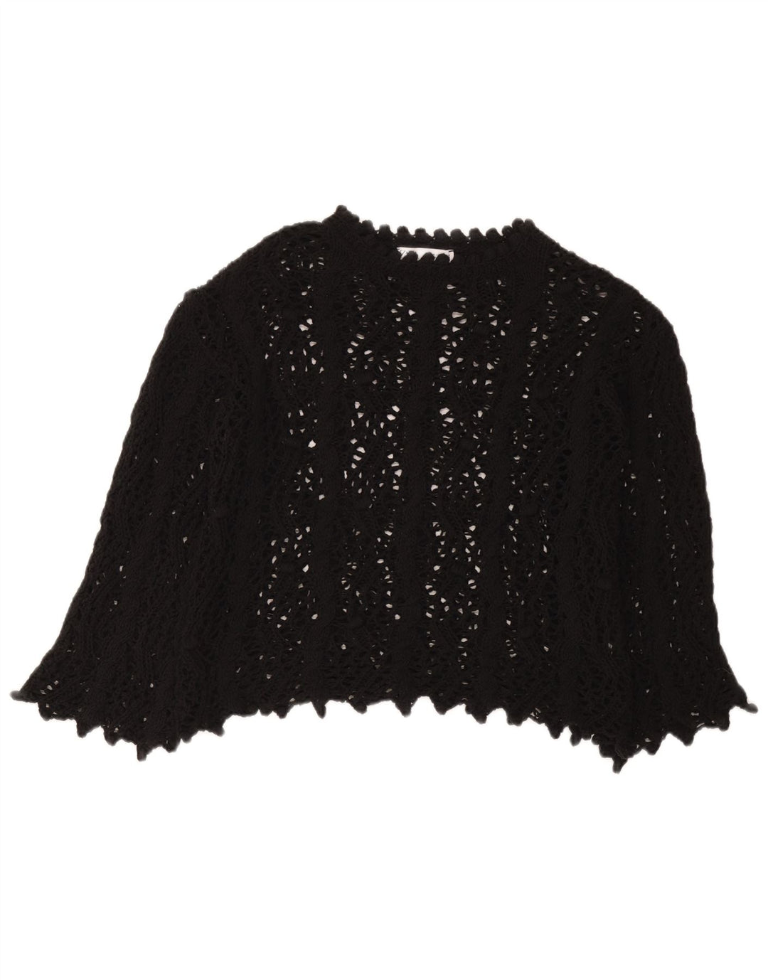 Zara Γυναικεία μπλούζα με βελονάκι Top UK 10 Small Black