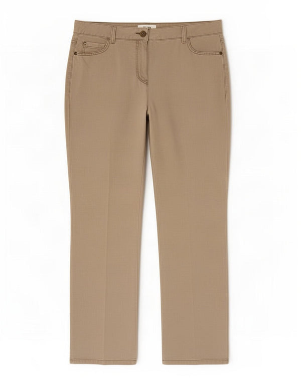 Marks & Spencer Γυναικείο ίσιο casual παντελόνι UK 14 Medium W34 L311 Beige