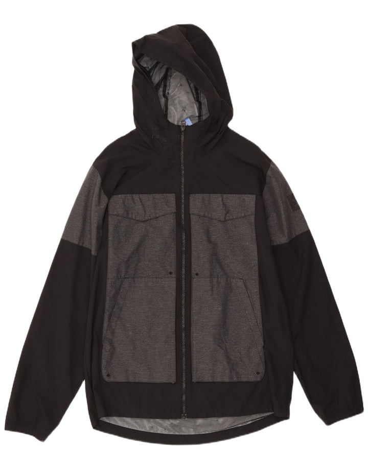 Ανδρικό μπουφάν βροχής με κουκούλα ADIDAS UK 38 μεσαίο μαύρο πολυεστέρας