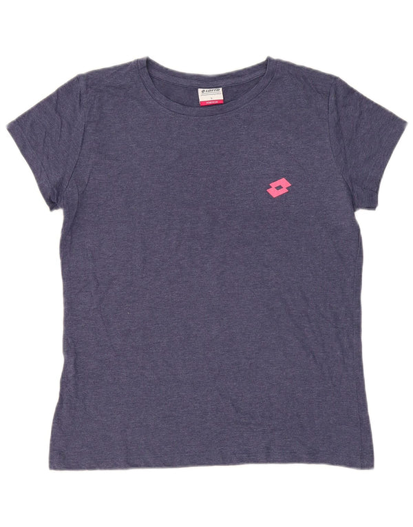 Lotto Womens T-Shirt Top UK 10 Small Navy Blue Cotton