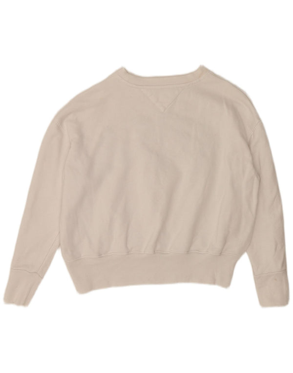 Tommy Hilfiger Γυναικεία φούτερ με γραφικά Loose Fit Jumper UK 10 Small White