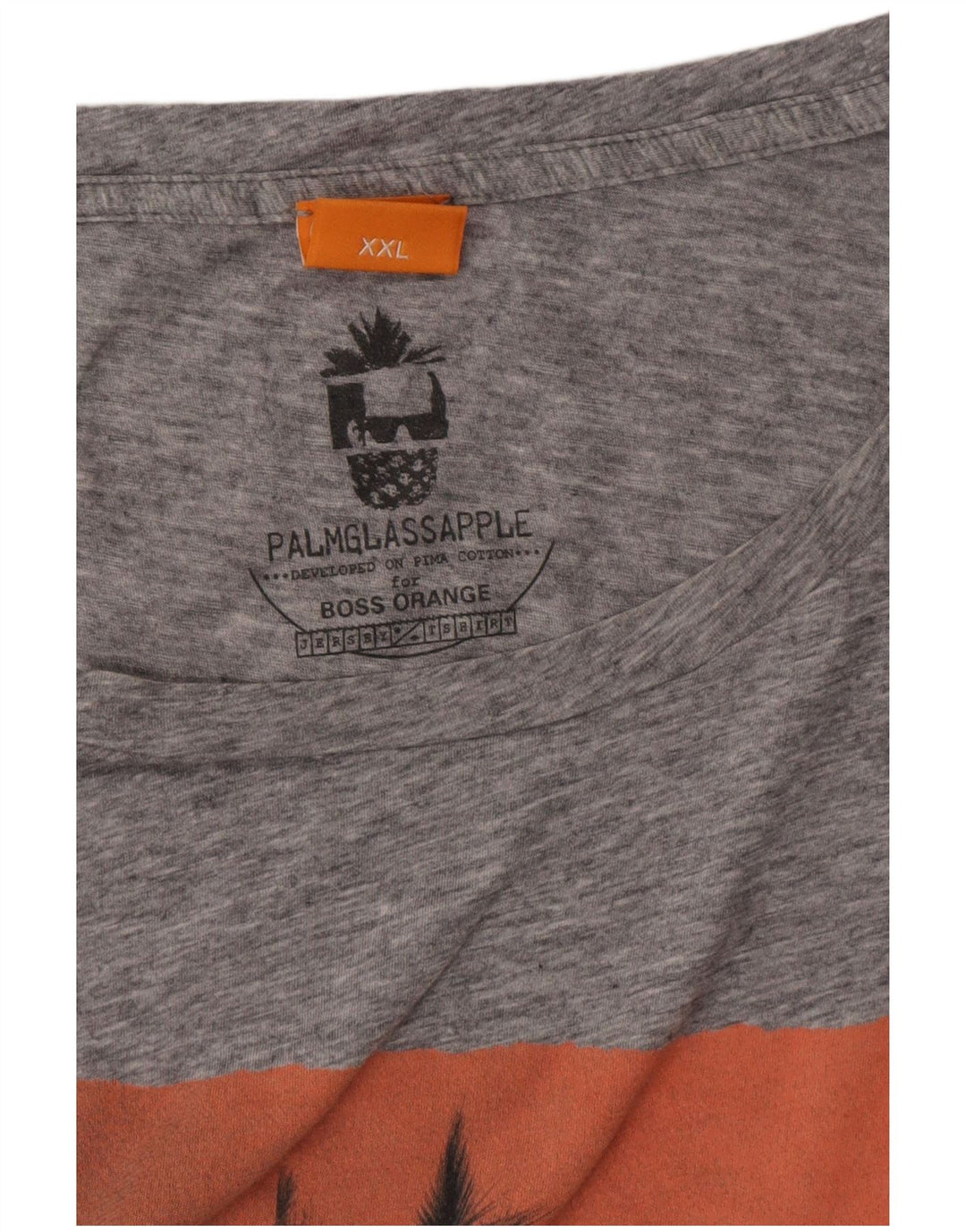 Ανδρικό γραφικό μπλουζάκι HUGO BOSS Τοπ 2XL με γκρι φλιτζάνι