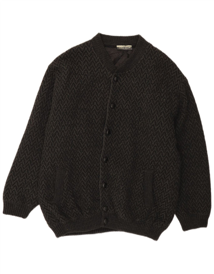 Ανδρικό πουλόβερ James Dillon Cardigan XL Γκρι Chevron Acrylic