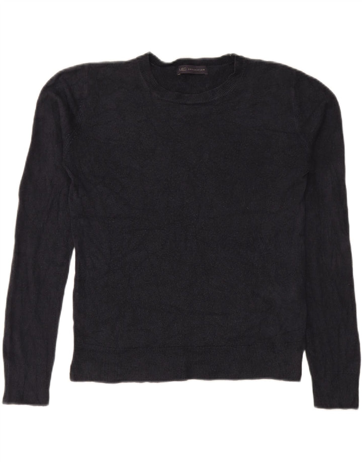 Marks & Spencer Γυναικείο πουλόβερ με λαιμόκοψη UK 12 Medium Navy Blue