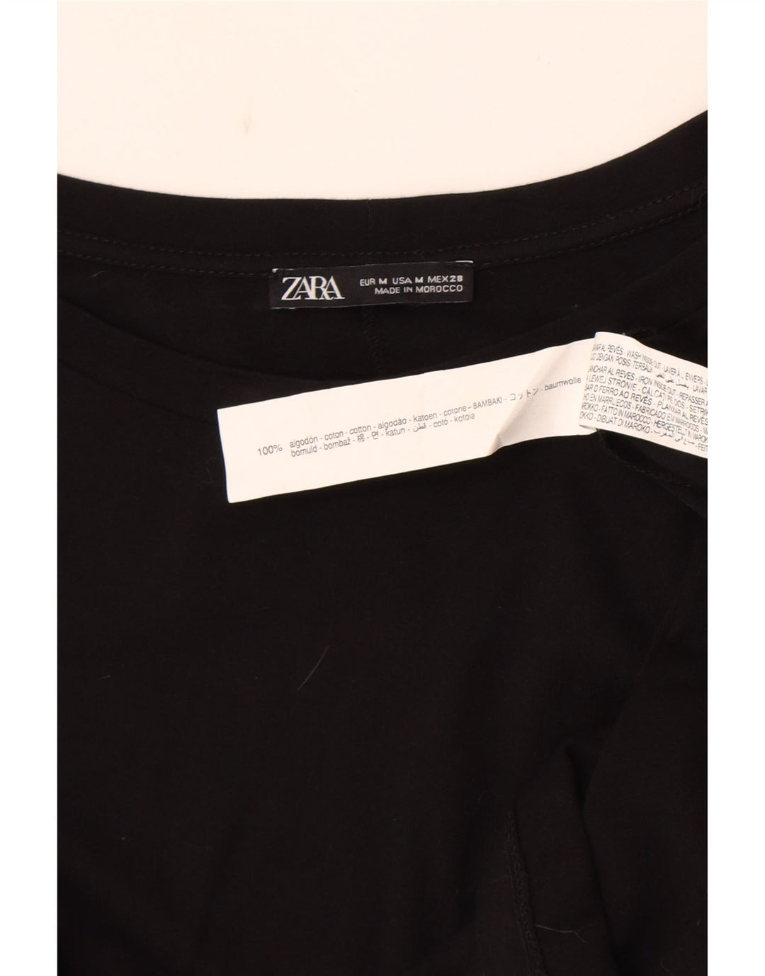 Zara Γυναικεία μακρυμάνικη μπλούζα μπλούζα UK 14 μεσαία βαμβακερή