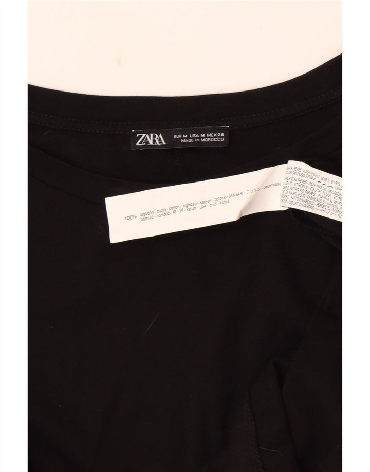 Zara Γυναικεία μακρυμάνικη μπλούζα μπλούζα UK 14 μεσαία βαμβακερή