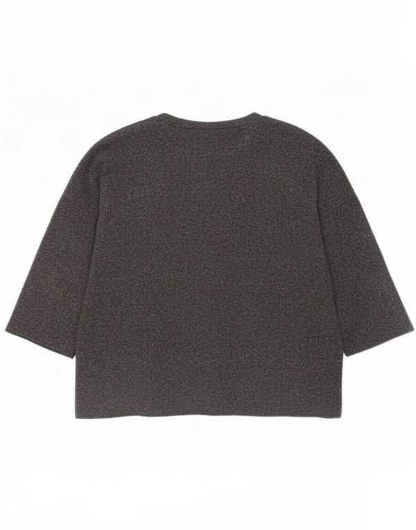 Zara Γυναικείο τοπ 3/4 μανίκι UK 16 Large Grey Polyester