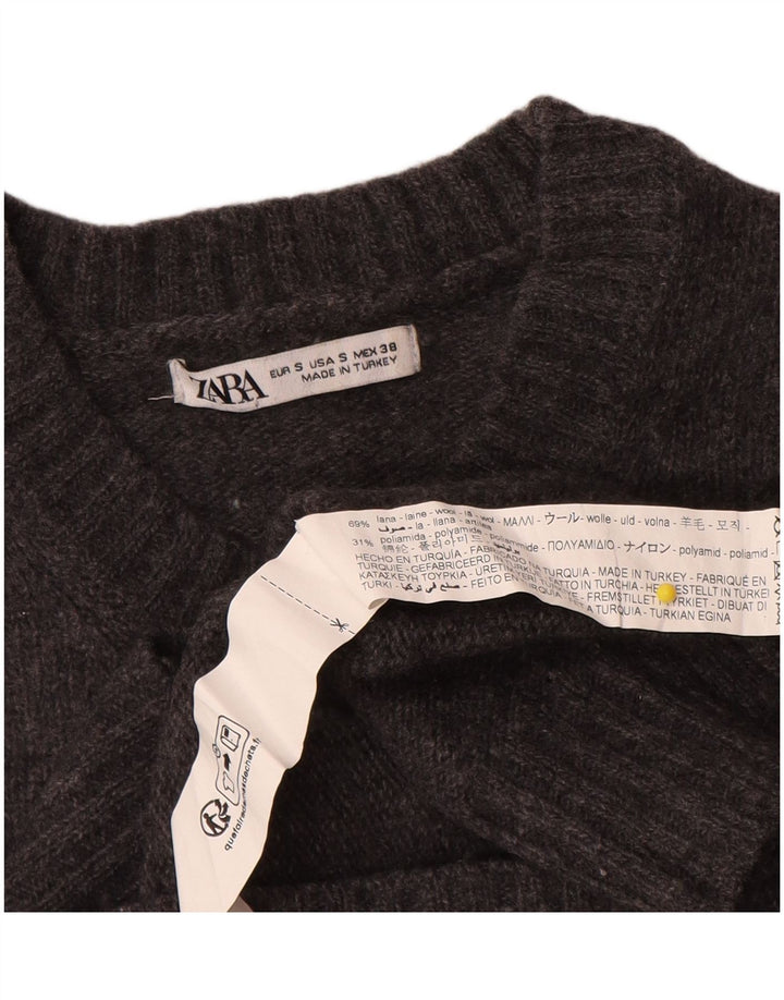 Ανδρικό πουλόβερ Zara Crew Neck Jumper Μικρό Γκρι Μαλλί