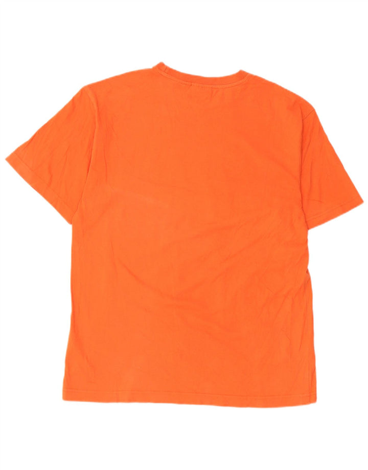 Ανδρικό γραφικό T-Shirt Fila Top Βαμβακερό μεσαίο πορτοκαλί ριγέ