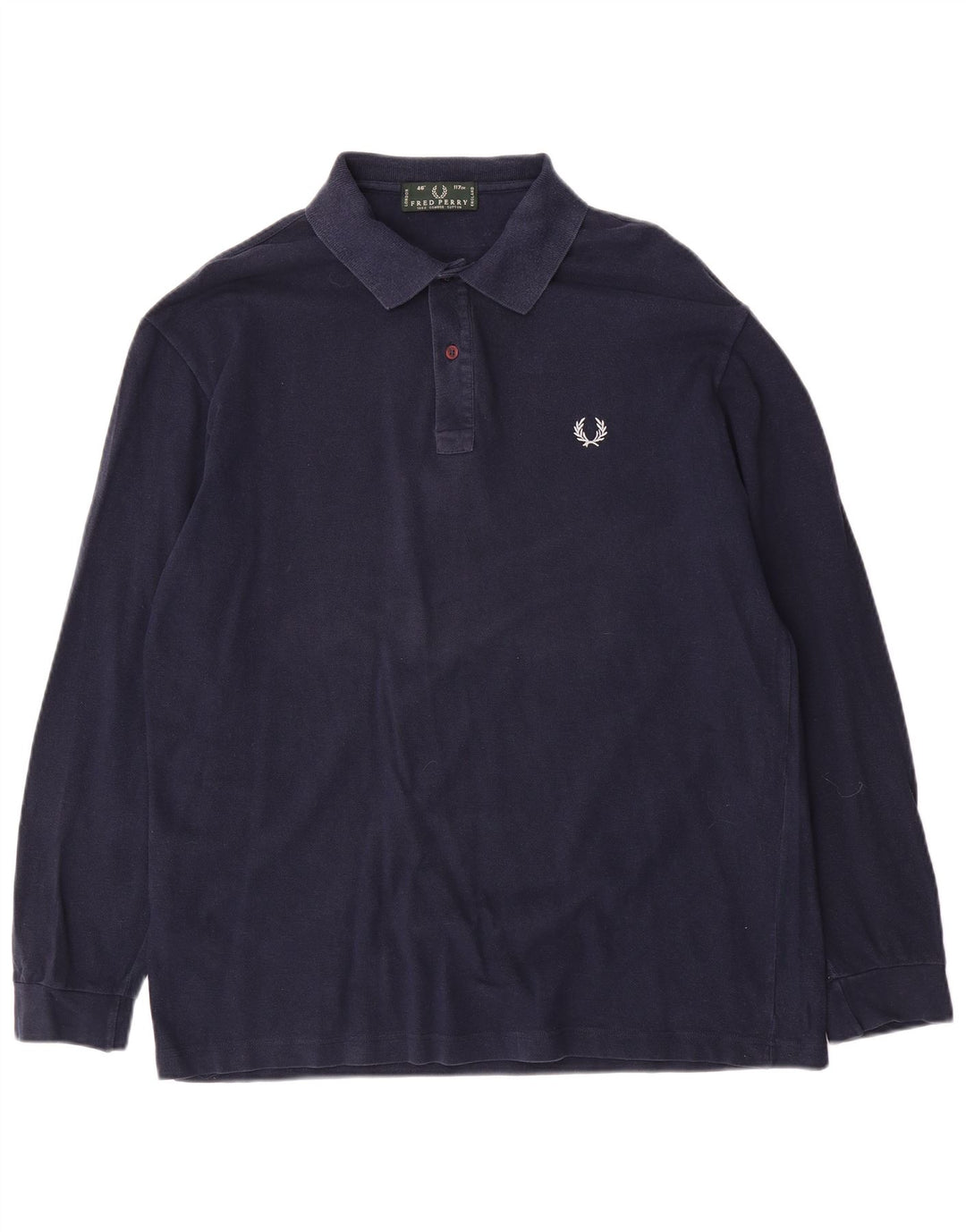 Fred Perry Ανδρικό μακρυμάνικο πουκάμισο polo μεγάλο μπλε ναυτικό βαμβακερό