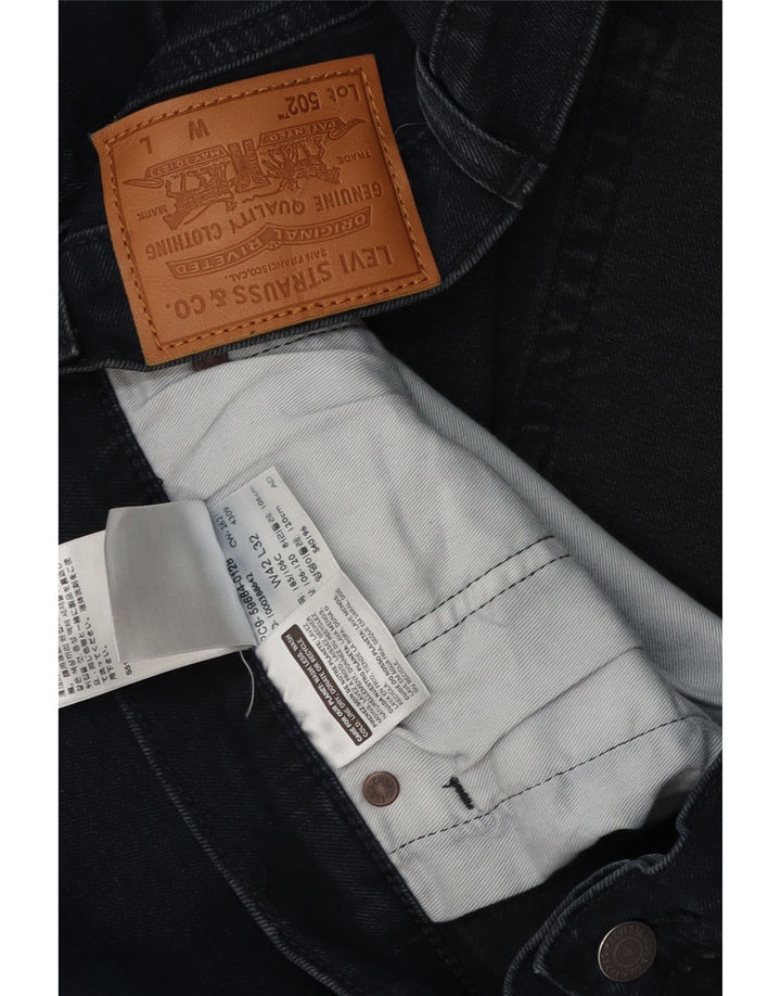 Levi's Mens 502 Regular Tapered Jeans W42 L32 Navy Blue Cotton