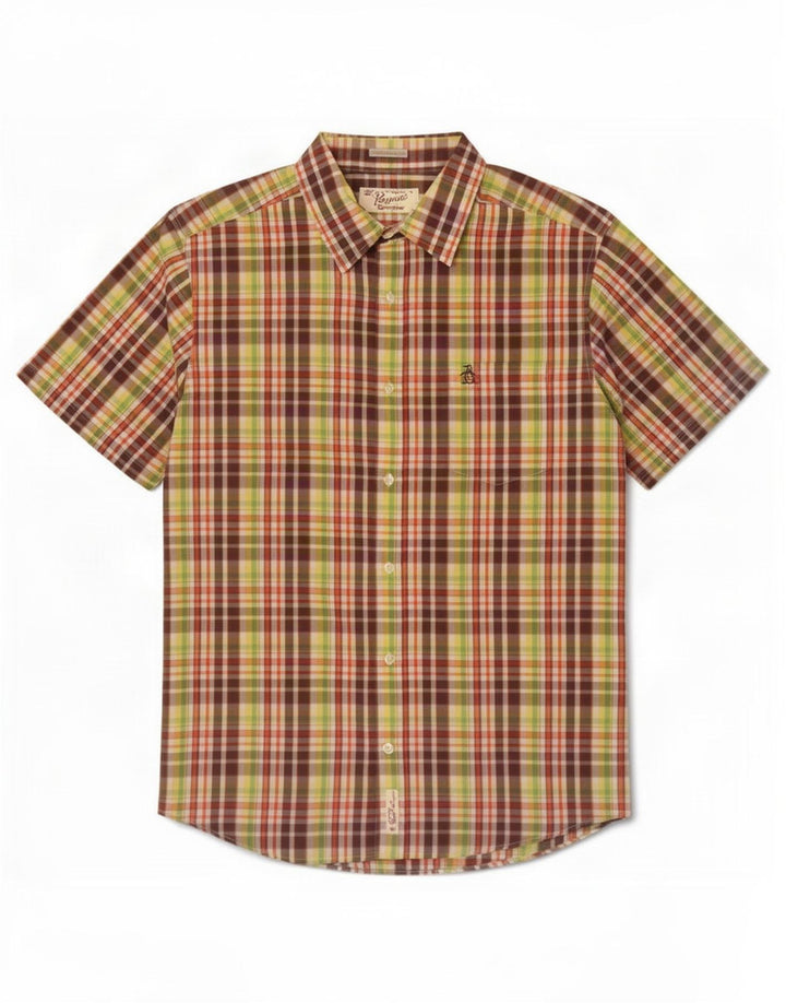 Ανδρικό Penguin Heritage κοντό μανίκι Slim Fit πουκάμισο Μεγάλο πολύχρωμο καρό