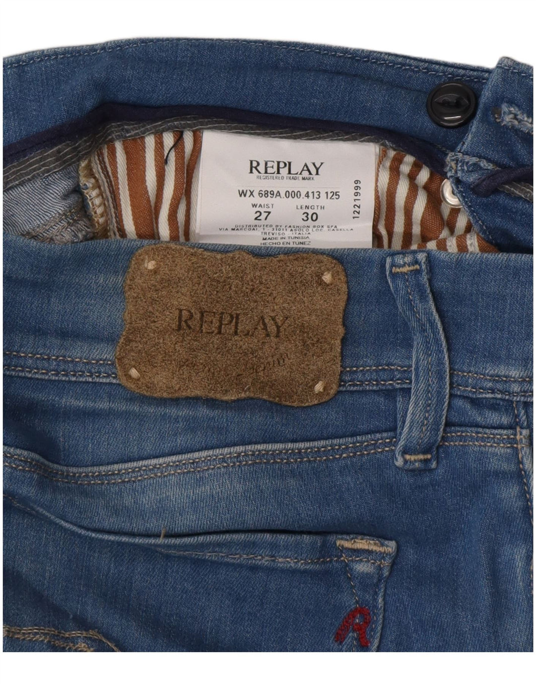 REPLAY Γυναικείο Skinny Jeans W27 L30 Μπλε Βαμβακερό