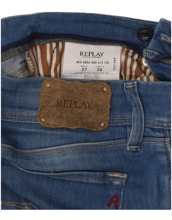 REPLAY Γυναικείο Skinny Jeans W27 L30 Μπλε Βαμβακερό